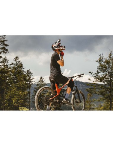  Capacete FORCE TIGER downhill preto-vermelho-branco