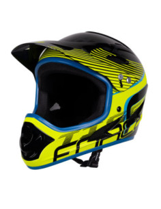 Capacete FORCE TIGER downhill preto-fluo-azul