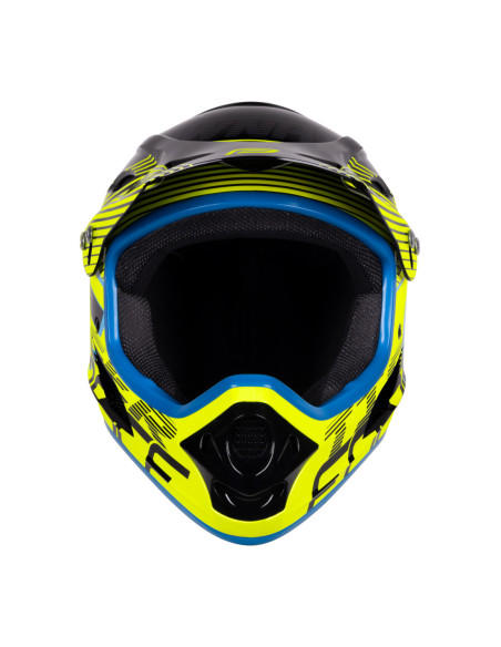  Capacete FORCE TIGER downhill preto-fluo-azul