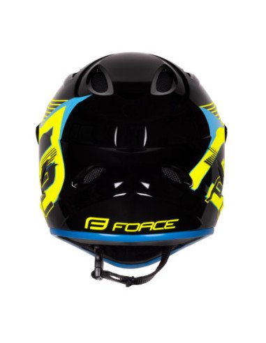  Capacete FORCE TIGER downhill preto-fluo-azul