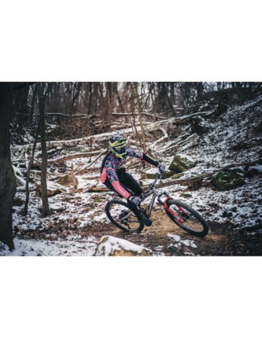  Capacete FORCE TIGER downhill preto-fluo-azul