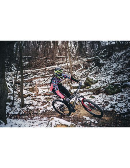  Capacete FORCE TIGER downhill preto-fluo-azul