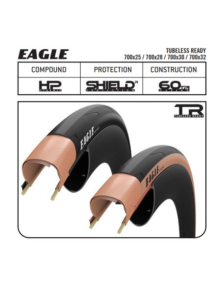 NEUMÁTICO EAGLE 700X28 TLR NEGRO