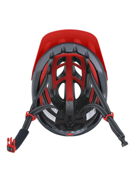  Capacete Force Raptor CINZA-VERMELHO