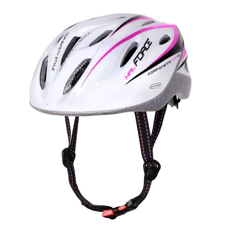 Casco FORCE HAL BLANCO-ROSA